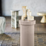 Bloomingville Timi Beistelltisch grau - Hochglanz Tisch geriffelt modern Wohnzimmer