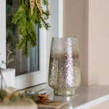 Bloomingville Lucina Teelichthalter, Silber, Glas 20 cm Weihnachtsdeko