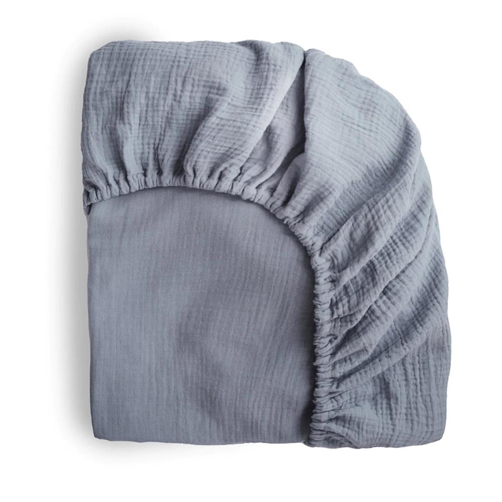 Mushie Musselin-Kinderbettlaken, Tradewinds, 120x60cm Spannbettlaken