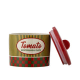 Bloomingville Stefano Gefäß mit Deckel 1800 ml bunt - Steingut Vorratsdose Tomato Design für Küche