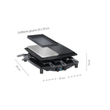 Steba Raclette RC 4 PLUS DELUXE – 4-in-1 Raclette mit Naturstein, Grillplatte & Gourmet-Pfanne, 8 Pfännchen, 1450 W