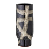 Bloomingville Vefa Dekovase 11,5 x 28,5 cm Schwarz Terrakotta Blumenvase Vase dänisches Design