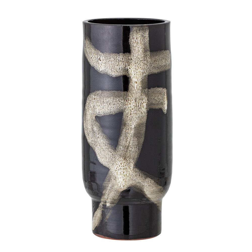 Bloomingville Dekovase Vefa 11,5 x 28,5 cm Schwarz Terrakotta Blumenvase Vase dänisches Design