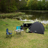 NILS CAMP Trekker Zelt für 4 Personen in Grün-Grau - Campingzelt mit Vorraum für Outdoor, Familie & Trekking