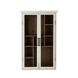 Bloomingville Hazem Kabinett weiß - Vitrinenschrank aus Tannenholz mit Glastüren für Wohnzimmer
