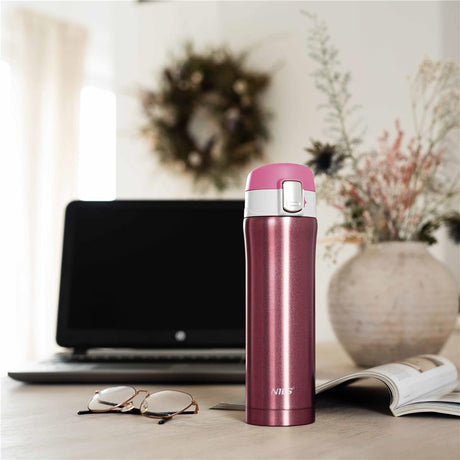 NILS Thermobecher 500 ml Edelstahl Rosa Isolierbecher auslaufsicher
