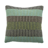 Bloomingville Isnel Kissen 45x45 cm grün/braun - Kissen aus recycelter Baumwolle mit Streifenmuster für Sofa
