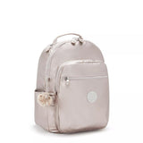 Kipling SEOUL, großer Rucksack, Metallic Glow (beige), Laptoprucksack 15 Zoll mit viel Stauraum