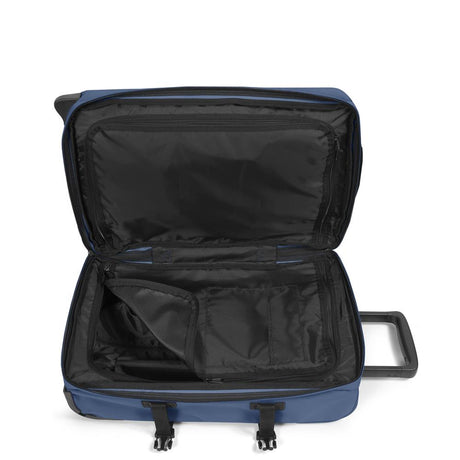 Eastpak TRANVERZ S, Kleiner Reisetrolley, Powder Pilot (blau), 42L, Rollkoffer mit 2 Rädern und TSA-Schloss