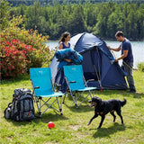 NILS CAMP Campingstuhl klappbar Blau - kompakter Klappstuhl für Camping, Strand & Garten