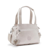 Kipling ELYSIA, mittelgroße Schultertasche, Metallic Glow (beige), Umhängetasche mit vielen Fächern