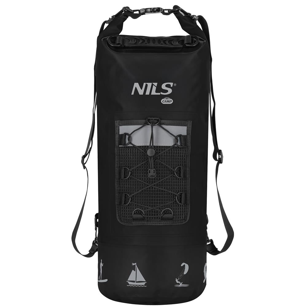 NILS CAMP Wasserdichter Rucksack 25L Schwarz - Outdoor Dry Bag Camping Kajak Reisen