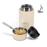 NILS Speisethermos 550 ml Beige Edelstahl Thermobehälter auslaufsicher