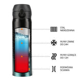 NILS Thermobecher 500 ml Edelstahl meerblau auslaufsicher für Camping Reisen Alltag