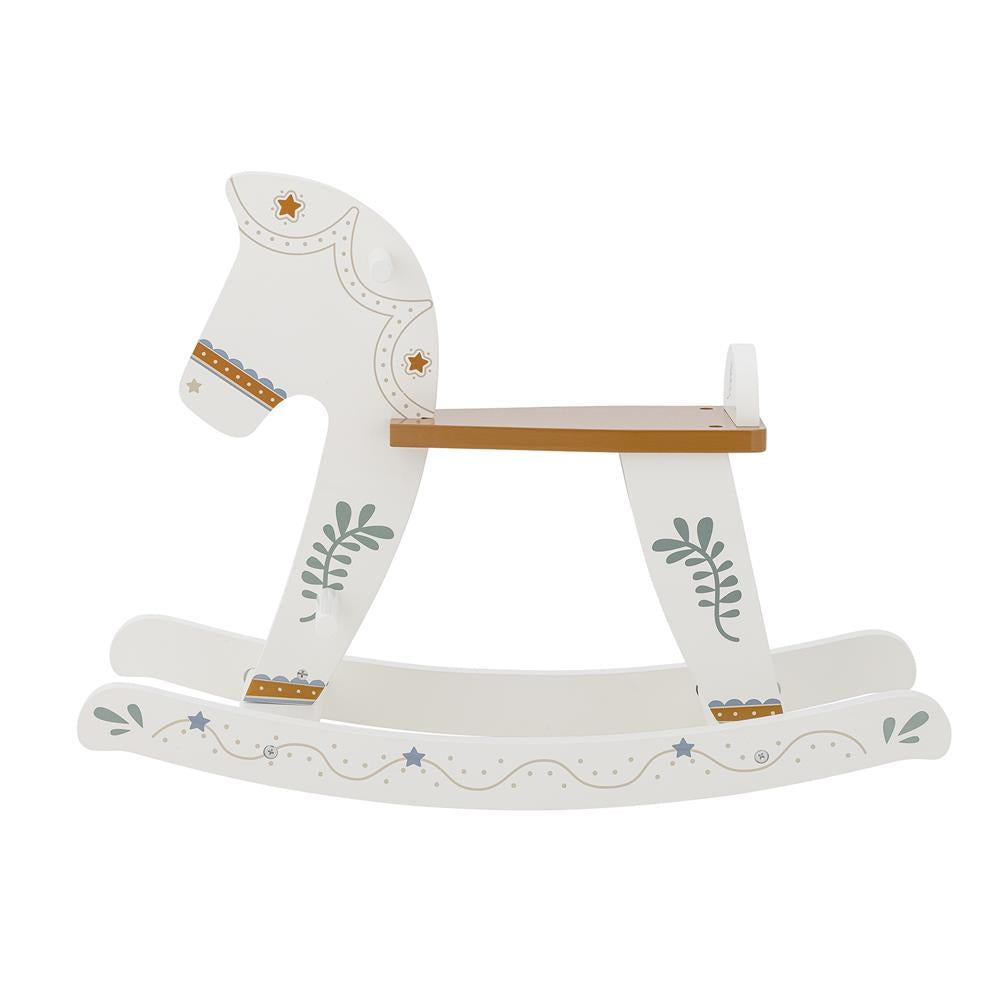 Bloomingville MINI Ruddy Schaukelpferd Weiß Holz 68cm Kinderzimmer