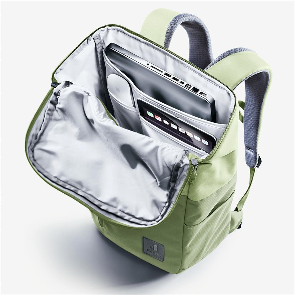 deuter UP Stockholm, Lifestyle-Rucksack, mineral-grove (grün), 22L, mit Flaschenhalter und Tabletfach