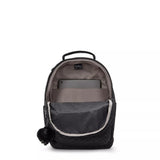 Kipling SEOUL S, kleiner Rucksack, Signature Emb (schwarz), Rucksack mit Tabletfach 11 Zoll