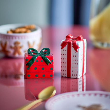 Bloomingville Marnia Salz- und Pfefferset Bunt Keramik 2er Set Weihnachtsdeko