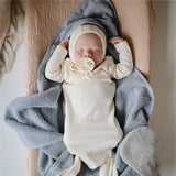Mushie Baby-Kapuzenhandtuch, Tradewinds, aus 100% Bio-Baumwolle