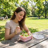 NILS CAMP faltbare Lunchbox 500 ml Silikon rosa für Camping Reisen Arbeit kompakt