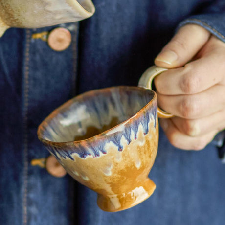 Bloomingville Imogen Tasse aus Steingut in Bunt 175 ml – handgefertigte Tasse für Küche