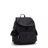 Kipling CITY PACK S, kleiner Rucksack, Signature Emb (schwarz), Damenrucksack mit vielen Fächern
