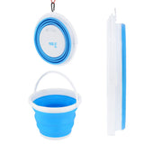 NILS CAMP Faltbarer Eimer 10L blau für Camping Outdoor Haushalt platzsparend