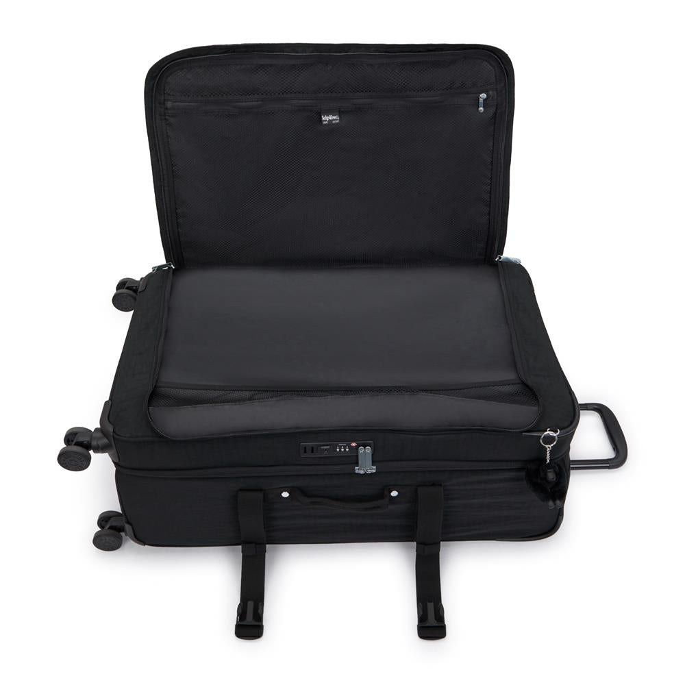 Kipling SPONTANEOUS L, Großer Reisekoffer, Black Noir (schwarz), 101L, 4-Rollen, TSA-Schloss