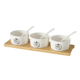 BOLTZE Schale Conny 7-tlg. Set Bambus Keramik modern 500ml spülmaschinengeeignet