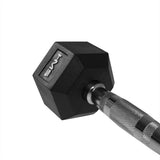Kurzhantel 10 kg gummiert sechseckig Schwarz | HMS HEX PRO