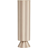 OYOY Toppu Blumenvase 15x24 cm, Beige/Grau gestreift - moderne Dekovase aus Keramik