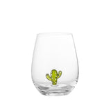 Bloomingville Misa Trinkglas, 560 ml, aus Glas mit Kaktusfigur im Inneren