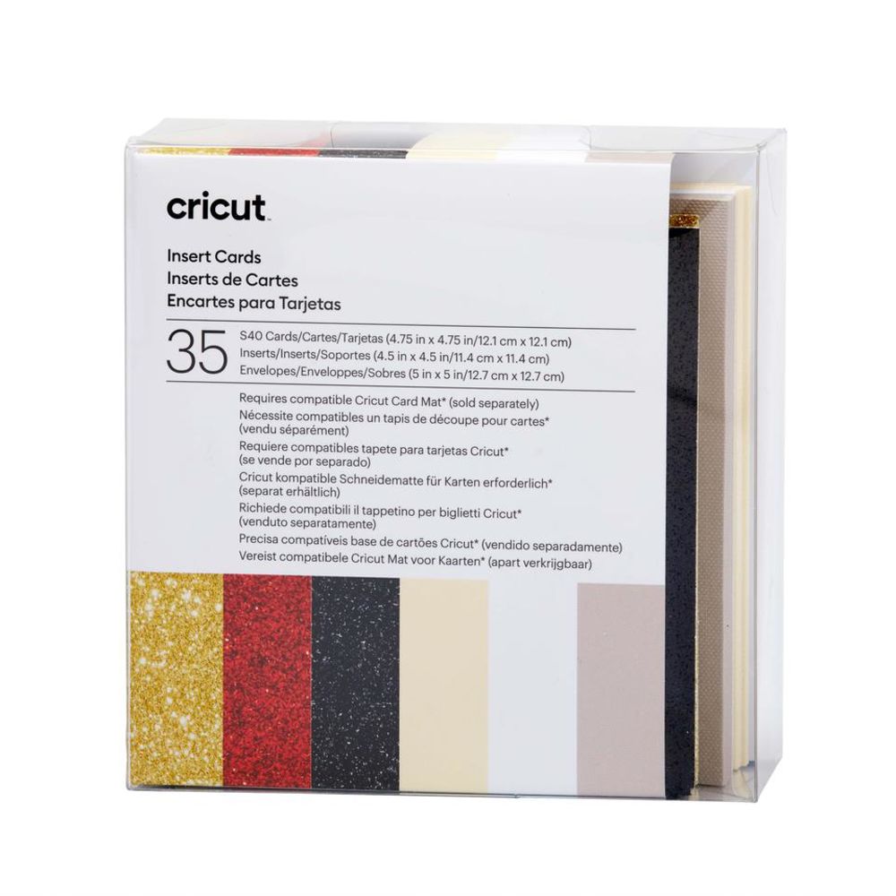 Cricut Einlegekarten Glitzer und Glamour S40 mit Einleger in Glitzerfarben 35 Stück