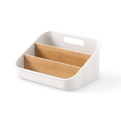 Umbra Bellwood Vorratsschrank Organizer mit 3 Fächern, Aufbewahrungsbehälter in Weiß/Natur