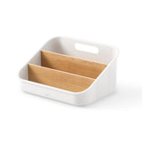 Umbra Bellwood Vorratsschrank Organizer mit 3 Fächern, Aufbewahrungsbehälter in Weiß/Natur