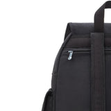 Kipling CITY PACK M, Mittelgroßer Rucksack, Black Noir (schwarz), 16L, Damenrucksack mit vielen Fächern