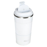 NILS Thermobecher 510 ml Edelstahl weiß rutschfest Coffee-to-go-Becher für Camping Reisen Alltag