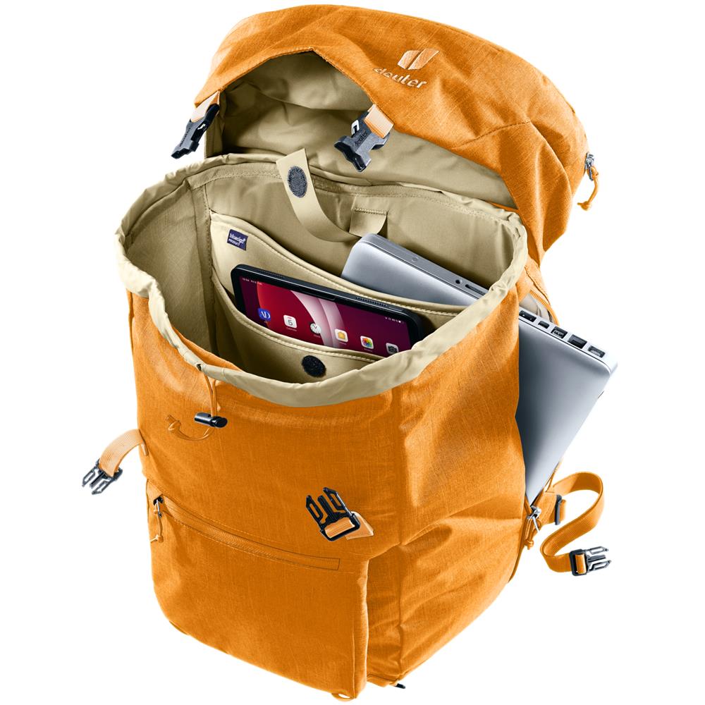 deuter Walker 24, Lifestyle-Rucksack, maple (orange), 24L, mit Flaschenhalter und Laptopfach