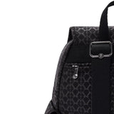Kipling CITY PACK S, kleiner Rucksack, Signature Emb (schwarz), Damenrucksack mit vielen Fächern