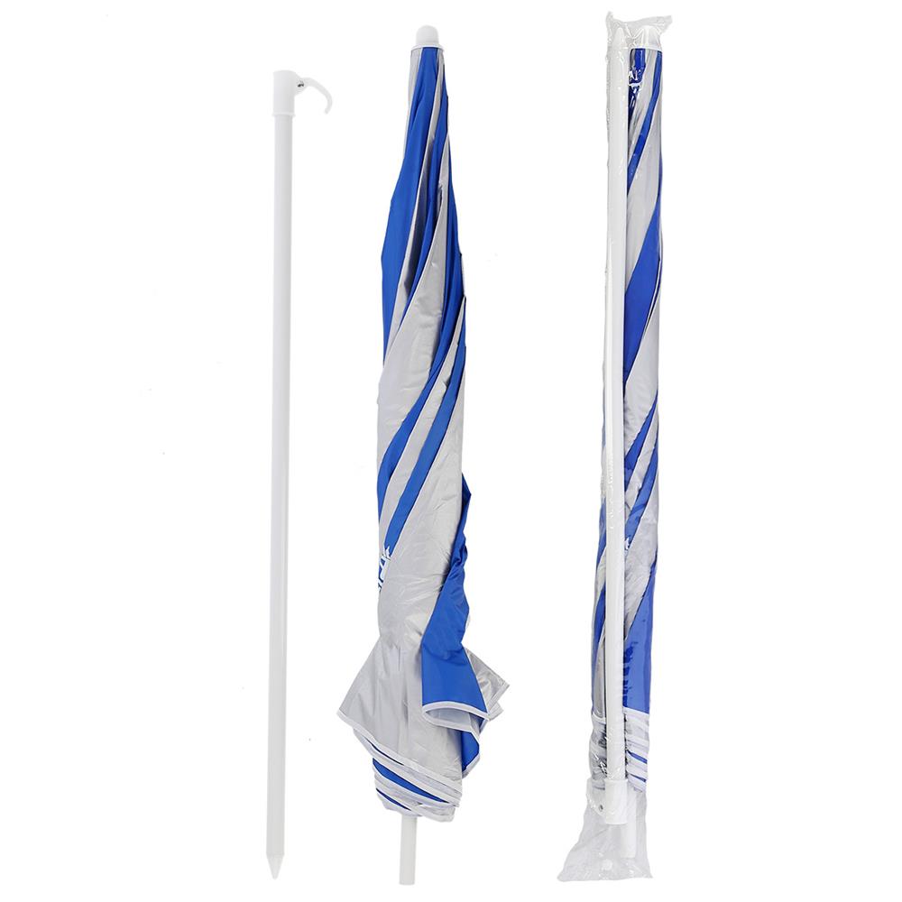 NILS CAMP Strandschirm blau-weiß UV Schutz SPF40 für Strand Camping Garten