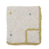 Bloomingville Rovigo Decke Natur 150x125 cm aus Baumwolle – gehäkelte Wohndecke Kuscheldecke