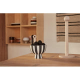 OYOY Toppu Schale - 12,6x10 cm, Schwarz/Weiß gestreift - vielseitig als Dekoschale, Blumentopf, Vase
