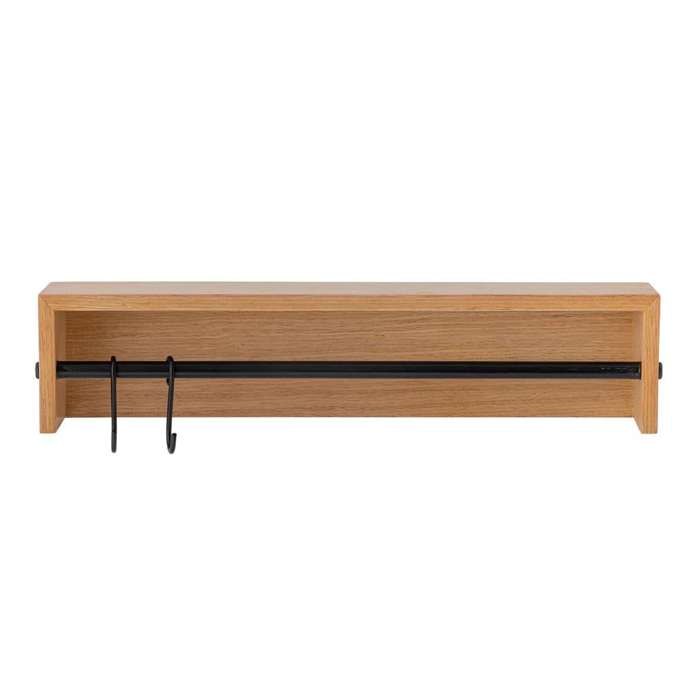Bloomingville Ryder Regal aus MDF in Natur – Wandregal mit Haken für Küche und Flur