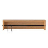 Bloomingville Ryder Regal aus MDF in Natur – Wandregal mit Haken für Küche und Flur