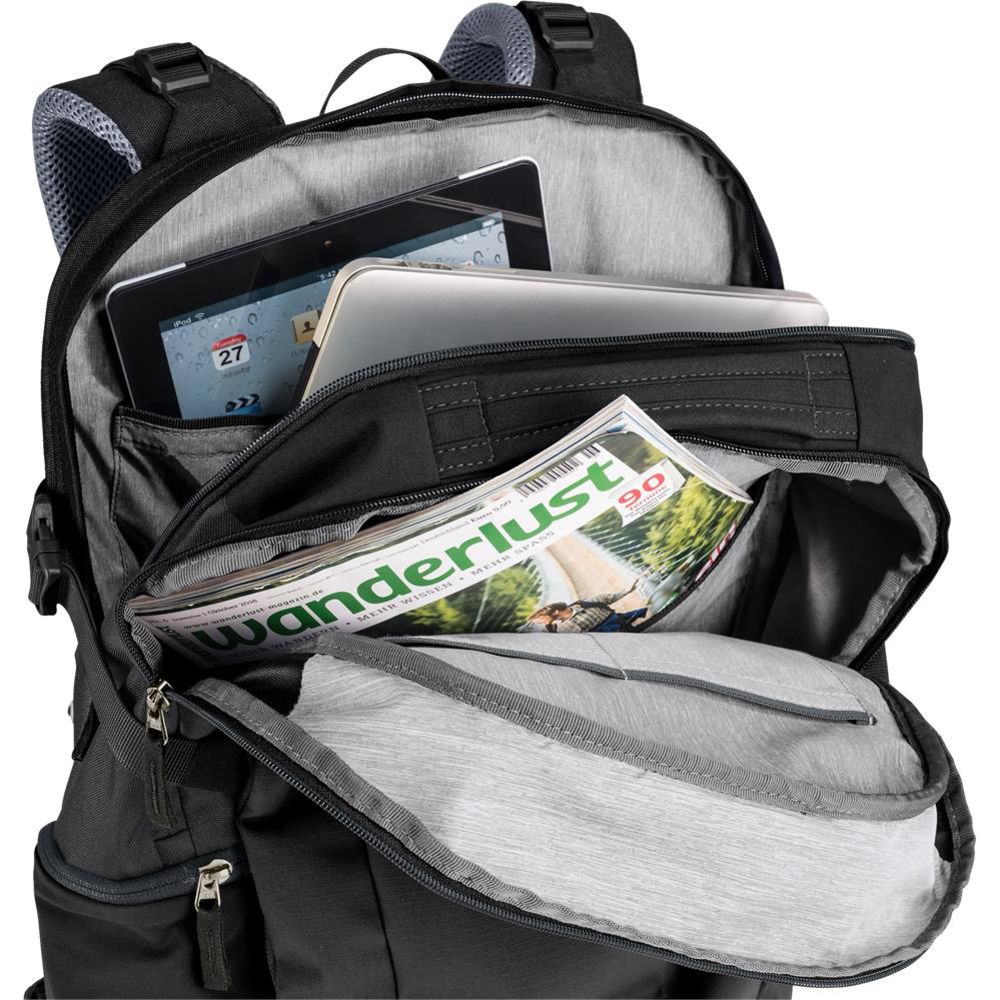 deuter Gigant, Lifestyle-Rucksack, black (schwarz), 32L, mit Flaschenhalter und Laptopfach