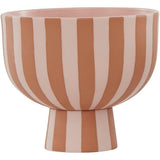 OYOY Toppu Schale - 15x13 cm, Caramel/Rosa gestreift - vielseitig als Obstkorb, Blumentopf, Vase