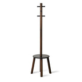 Umbra Pillar Garderobenständer mit integriertem Hocker 50 x 50 x 165 cm Holz Schwarz Walnuss