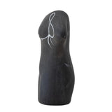 Bloomingville Lulu Deko‑Vase schwarz aus Terrakotta – skulpturale Vase für Wohnzimmer & Tischdeko