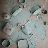 Mushie Silikon-Platzdeckchen, Cambridge Blue Confetti, Tischset, BPA-frei
