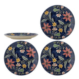 Bloomingville Meredith Teller 4er Set bunt - Steingut Teller handbemalt für Küche & Tischdeko